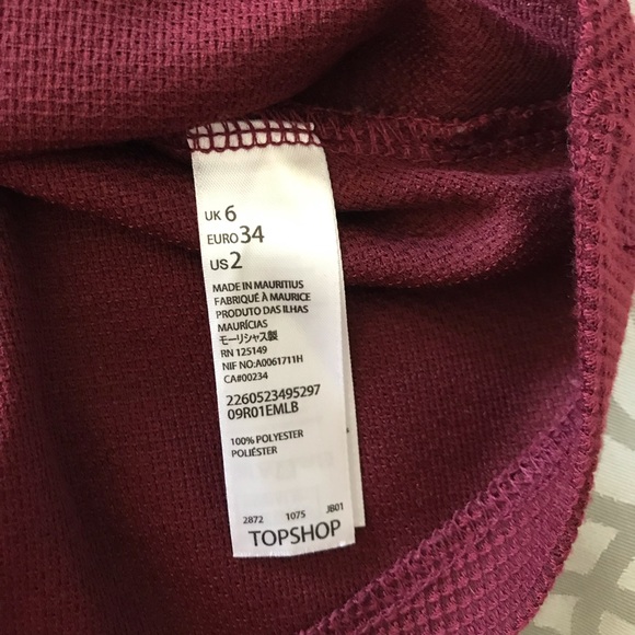 TopShop maroon/burgundy skater dress - Picture 5 of 6